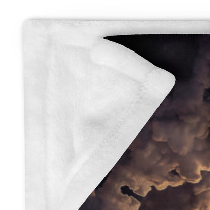 Close-up of the soft, silk-touch fabric texture on the "Adieu" throw blanket.