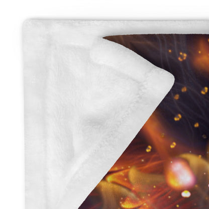 Close-up of the soft, silk-touch fabric texture on the "Autumn Bloom" throw blanket.