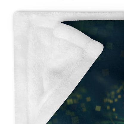 Close-up of the soft, silk-touch fabric texture on the "Happy Thoughts" throw blanket.