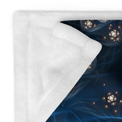 Close-up of the soft, silk-touch fabric texture on the "Inner Sanctum" throw blanket.