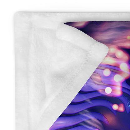 Close-up of the soft, silk-touch fabric texture on the "Flow State" throw blanket.
