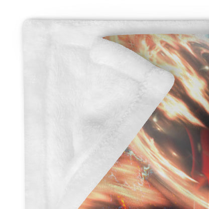 Close-up of the silk touch fabric texture on the Muladhara root chakra mandala throw blanket.