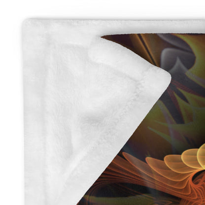 Close-up of the silk touch polyester fabric texture on the Totem Sun mandala throw blanket.