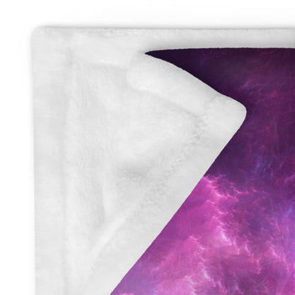 Close-up of the fabric and print detail on the Angelic Force fractal portal throw blanket.
