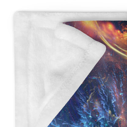 Close-up of the soft, silk-touch fabric texture on the "Soul Seeker" throw blanket.