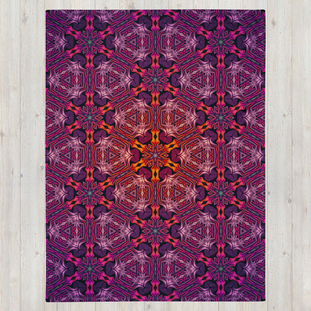 "Forged In Neon" - Psychedelic Pattern THROW BLANKET