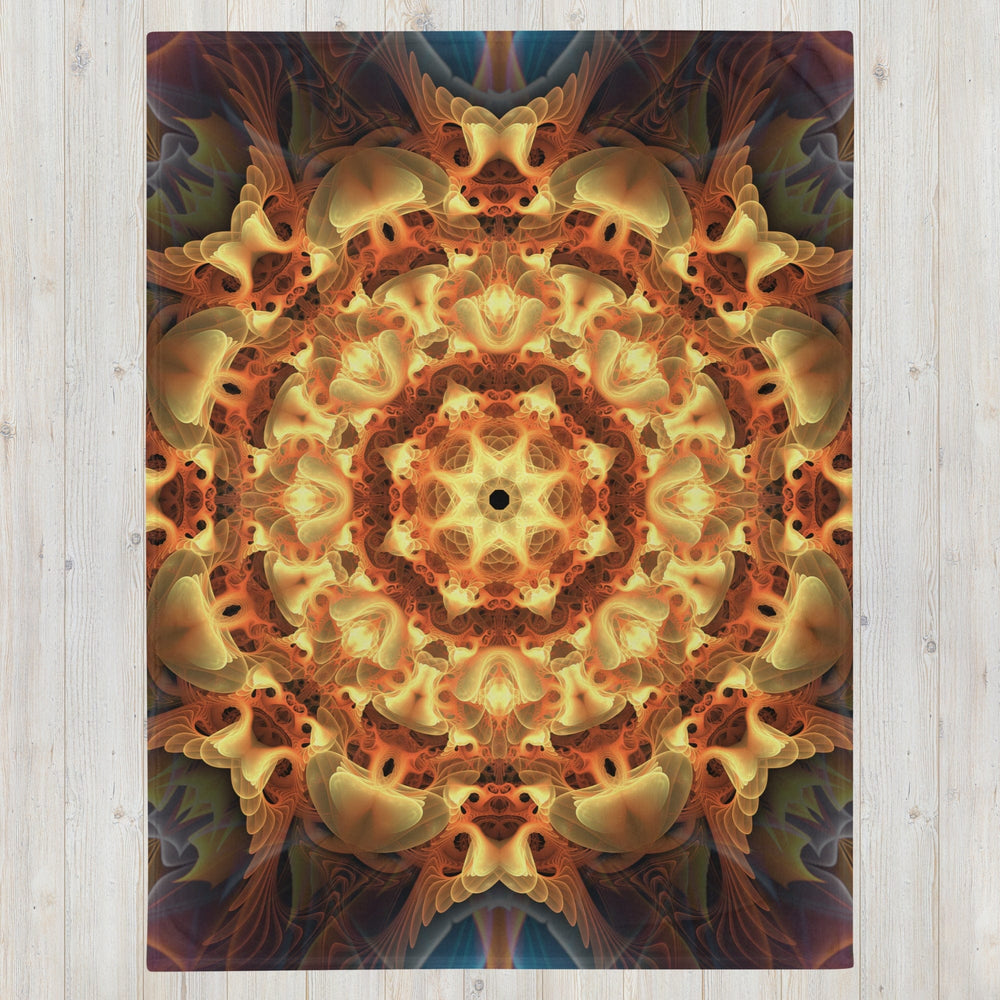 "Totem Sun" - Fractal Mandala THROW BLANKET