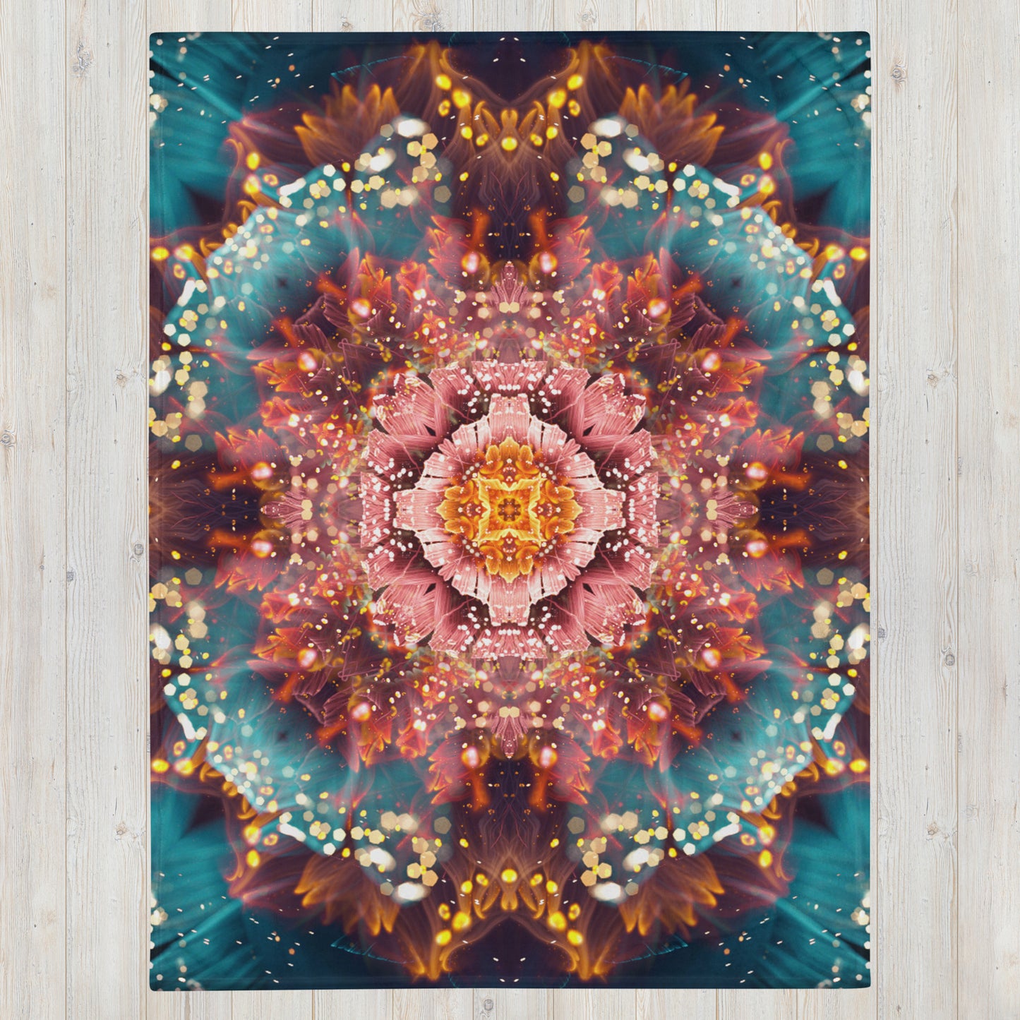 "Reaching for Light" - Floral Mandala THROW BLANKET