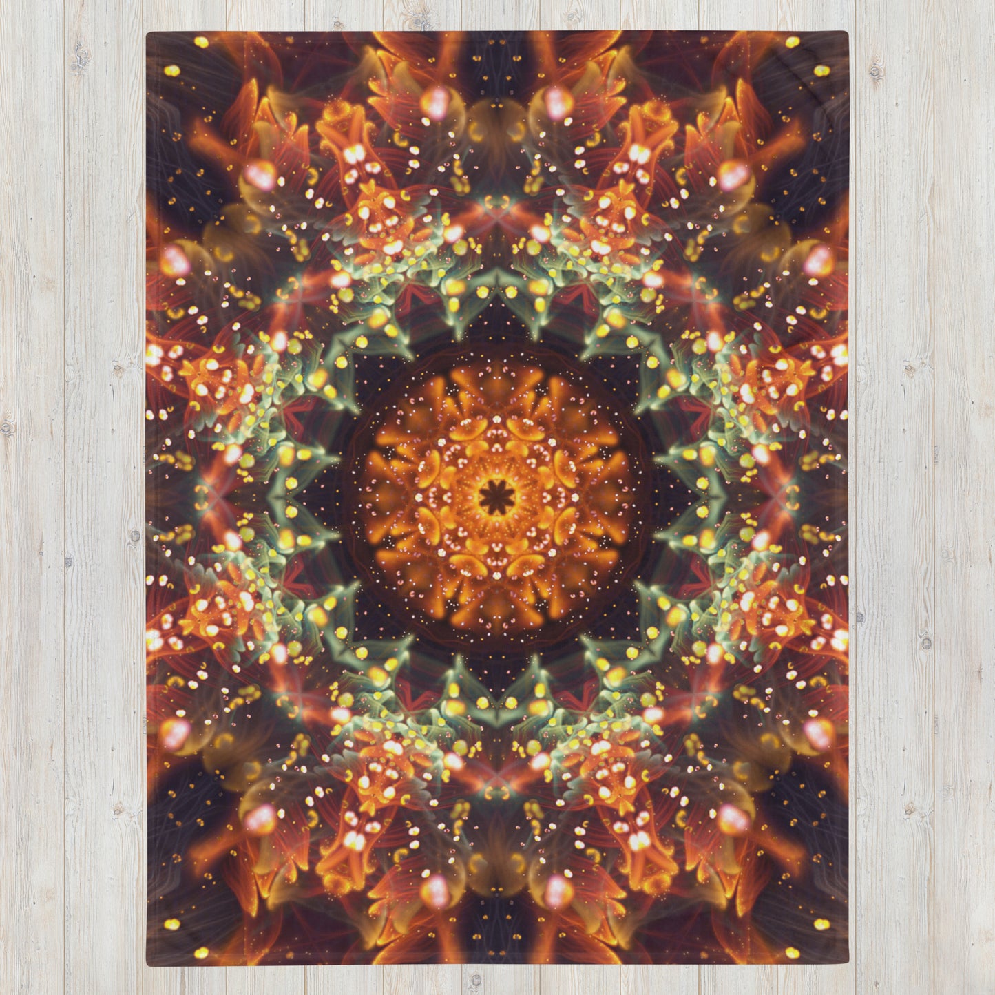 "Autumn Bloom" - Floral Mandala THROW BLANKET