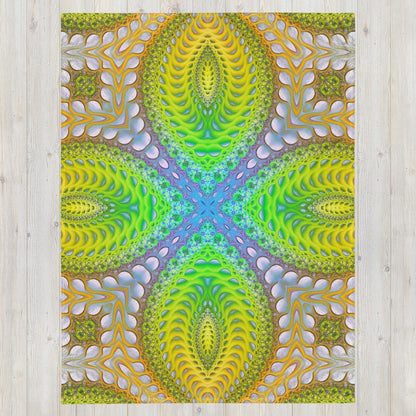 The "Activation Initiated" throw blanket laid flat, showing the full printed design