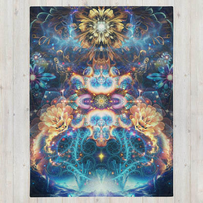 The "Polaris" throw blanket laid flat, showing the full printed design