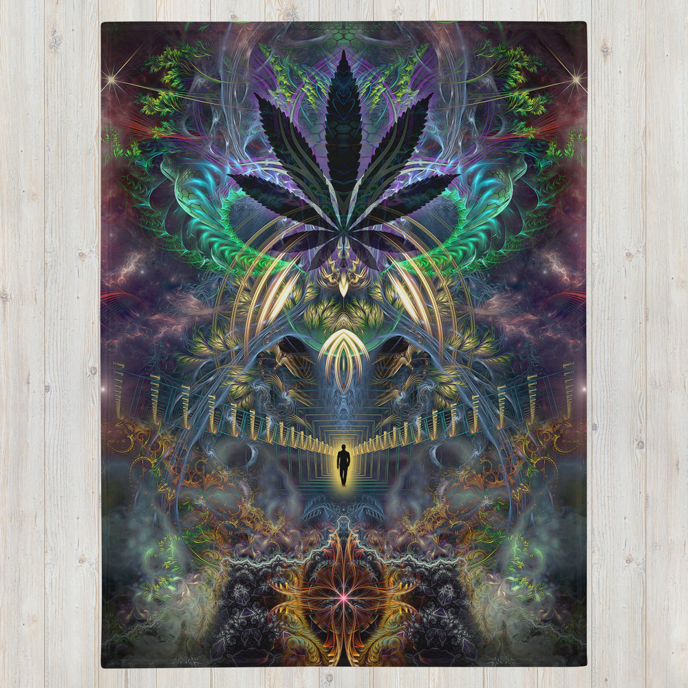 "Heightened Stroll" - Psychedelic Marijuana THROW BLANKET