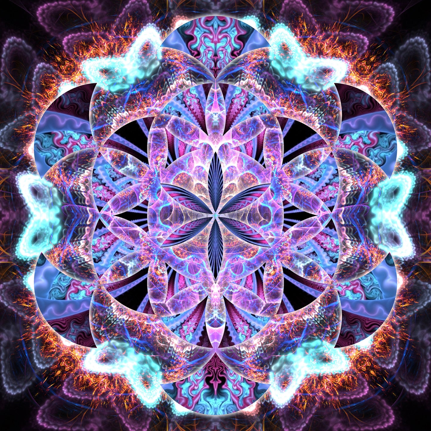 "Flower of Life Mandala" - Fractal Sacred Geometry POSTER