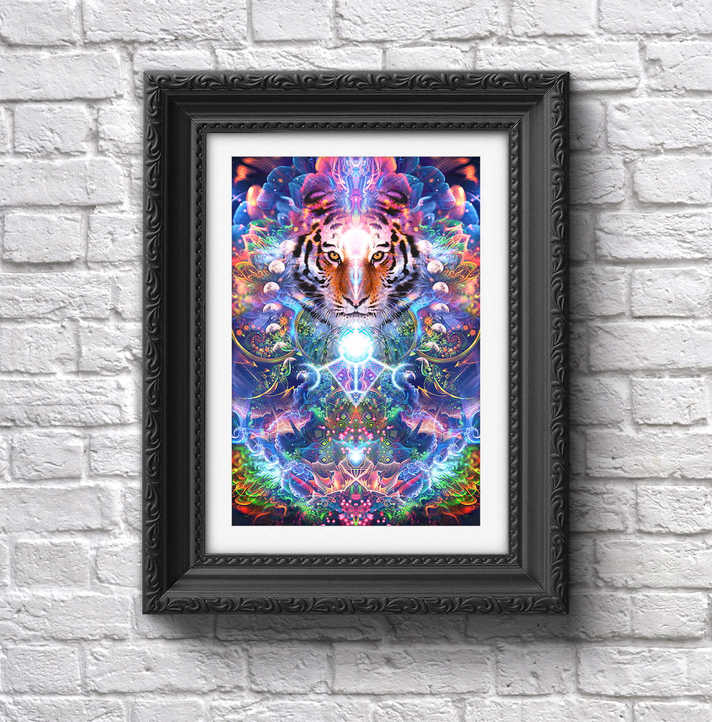 "Hunter's Moon" - Psychedelic Tiger & Moon Phase POSTER