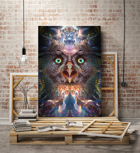 "Complete Awareness" - Trippy Acid Owl Canvas