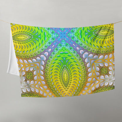 Another flat front view of the "Activation Initiated" throw blanket