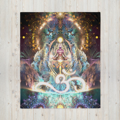 Front view of the "Density 432" throw blanket print laid flat on the floor