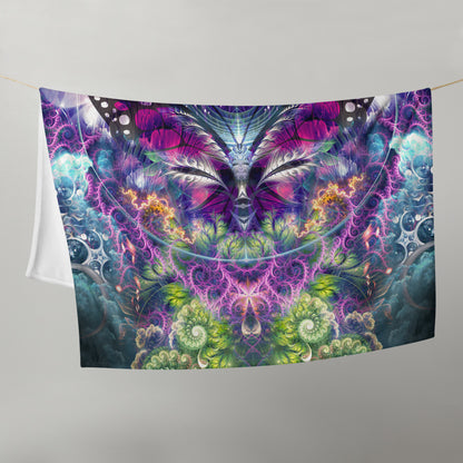 Another flat front view of the "Emergence" throw blanket
