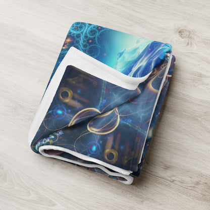 The "Polaris" throw blanket styled on a couch in a living room