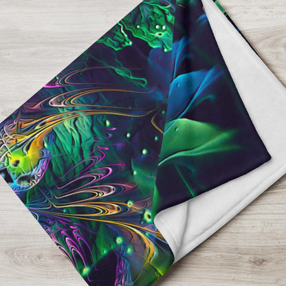 The "Awakened" throw blanket styled on a couch in a living room