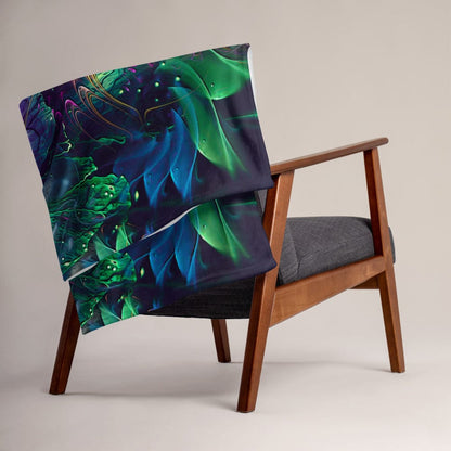 The "Awakened" throw blanket styled on a couch in a living room
